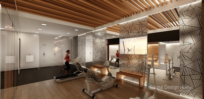 Zuhause Fitness und Sauna Design 